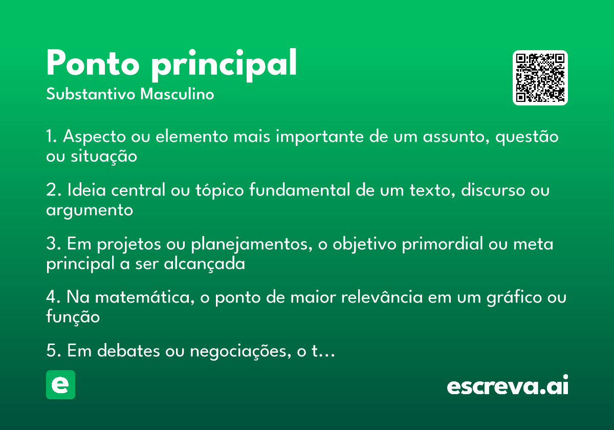 ponto principal