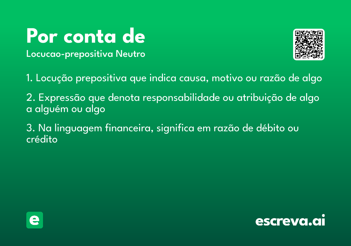 por conta de
