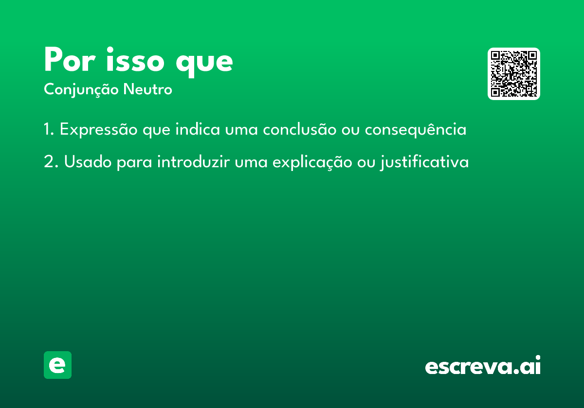 por isso que