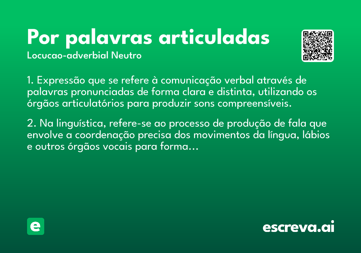 por palavras articuladas