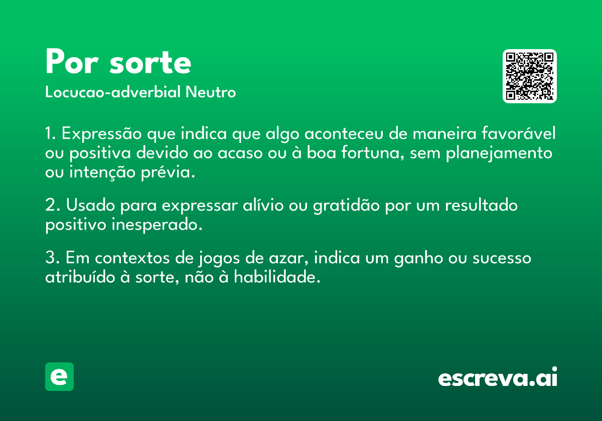 por sorte