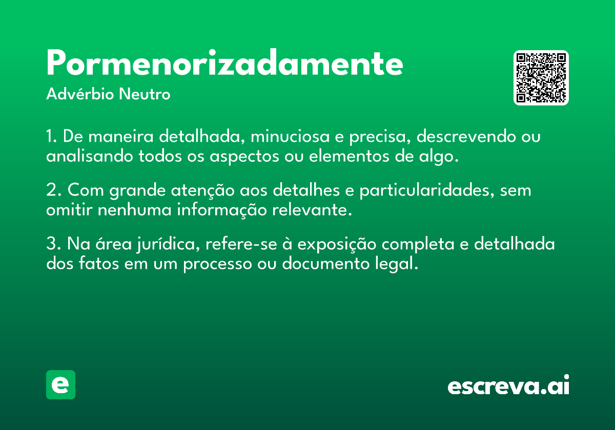 pormenorizadamente