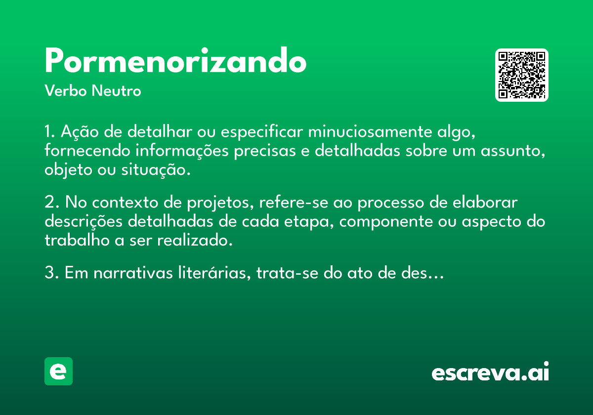 pormenorizando