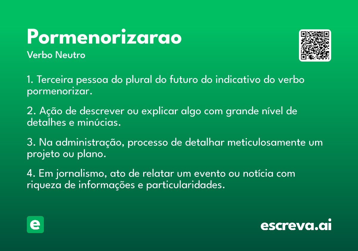 pormenorizarao