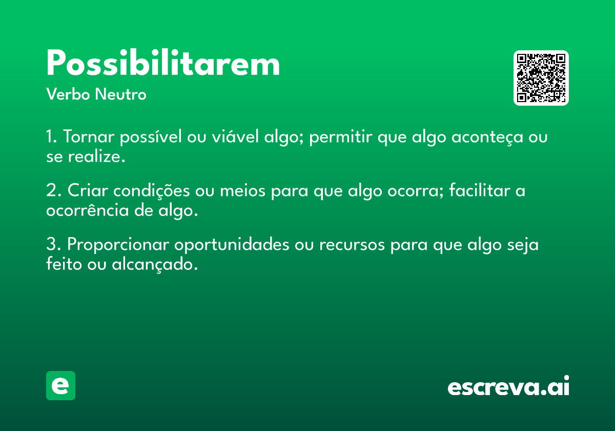 possibilitarem