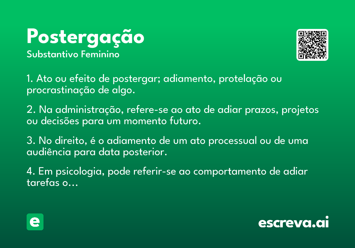 postergação