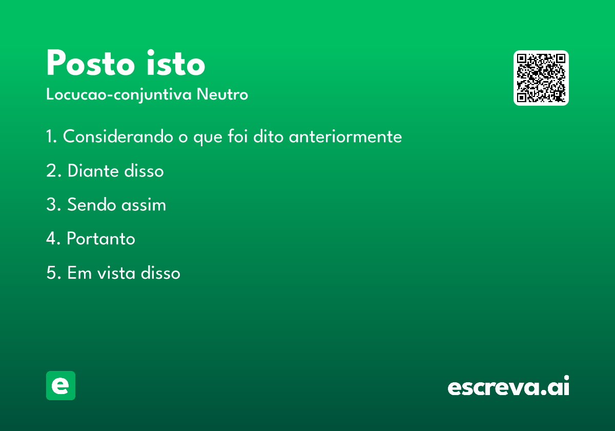 posto isto
