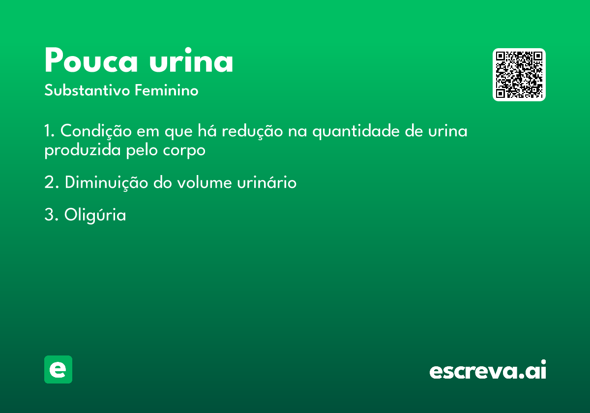 pouca urina