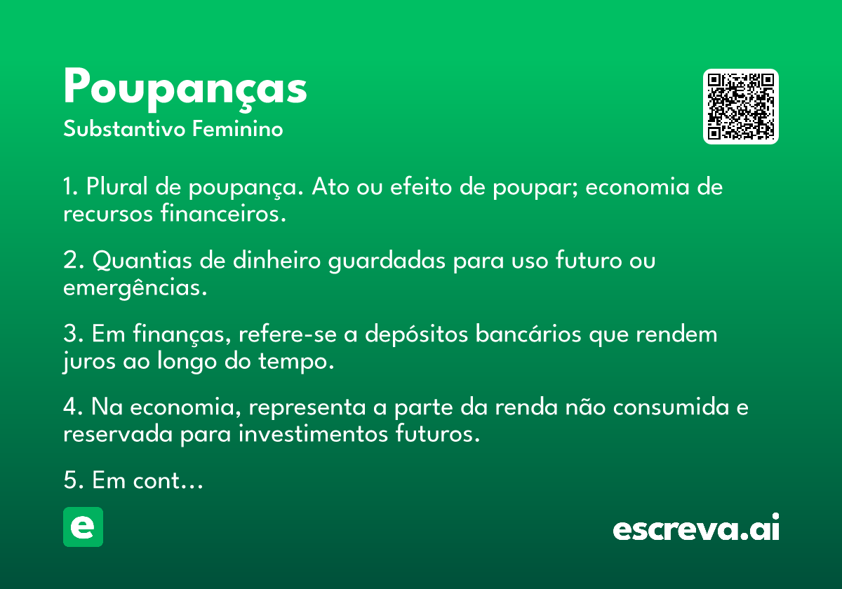 poupanças