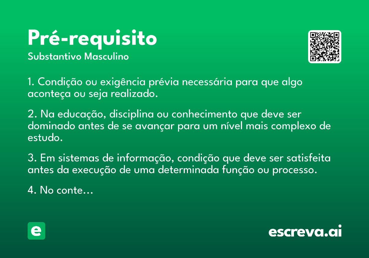 pré-requisito