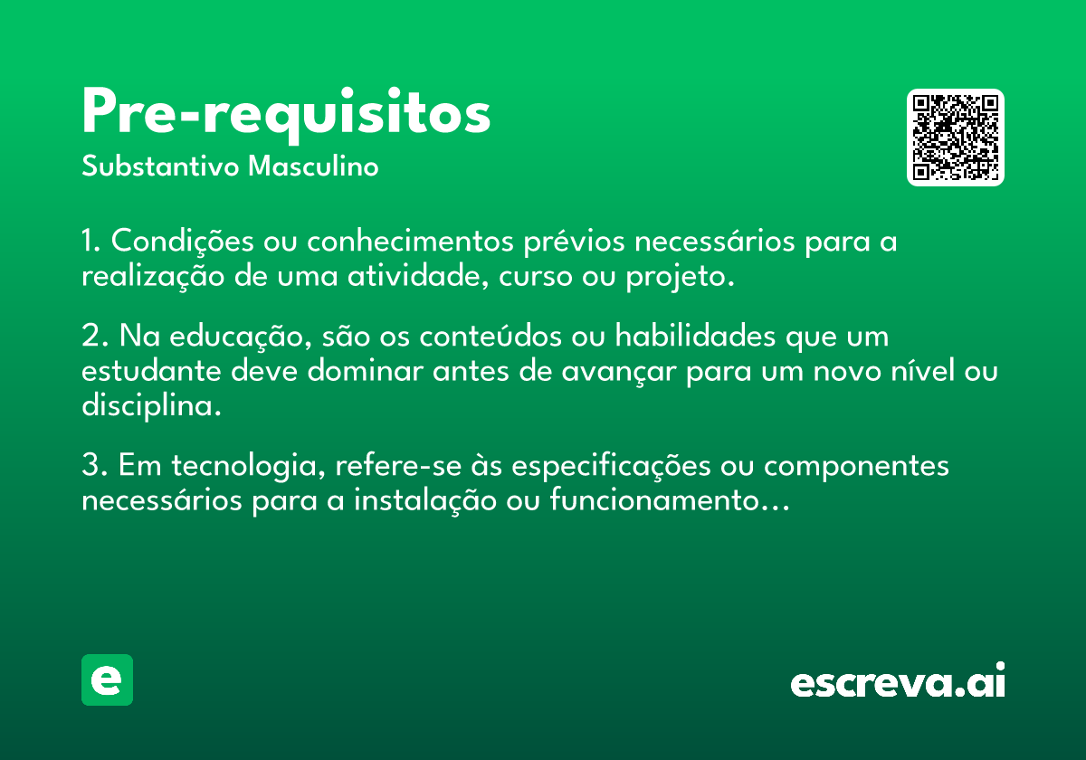 pre-requisitos