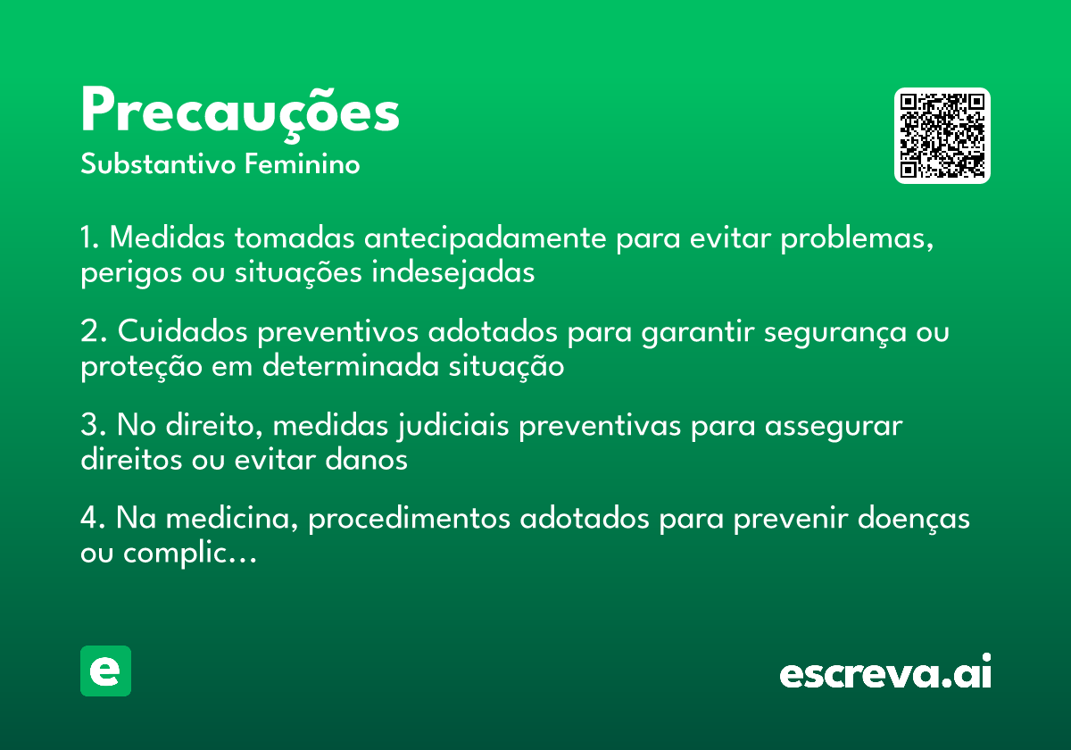 precauções