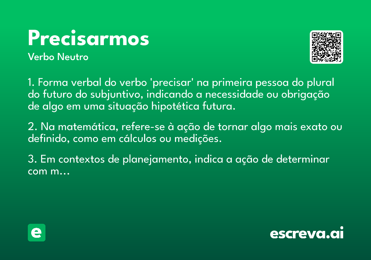 precisarmos
