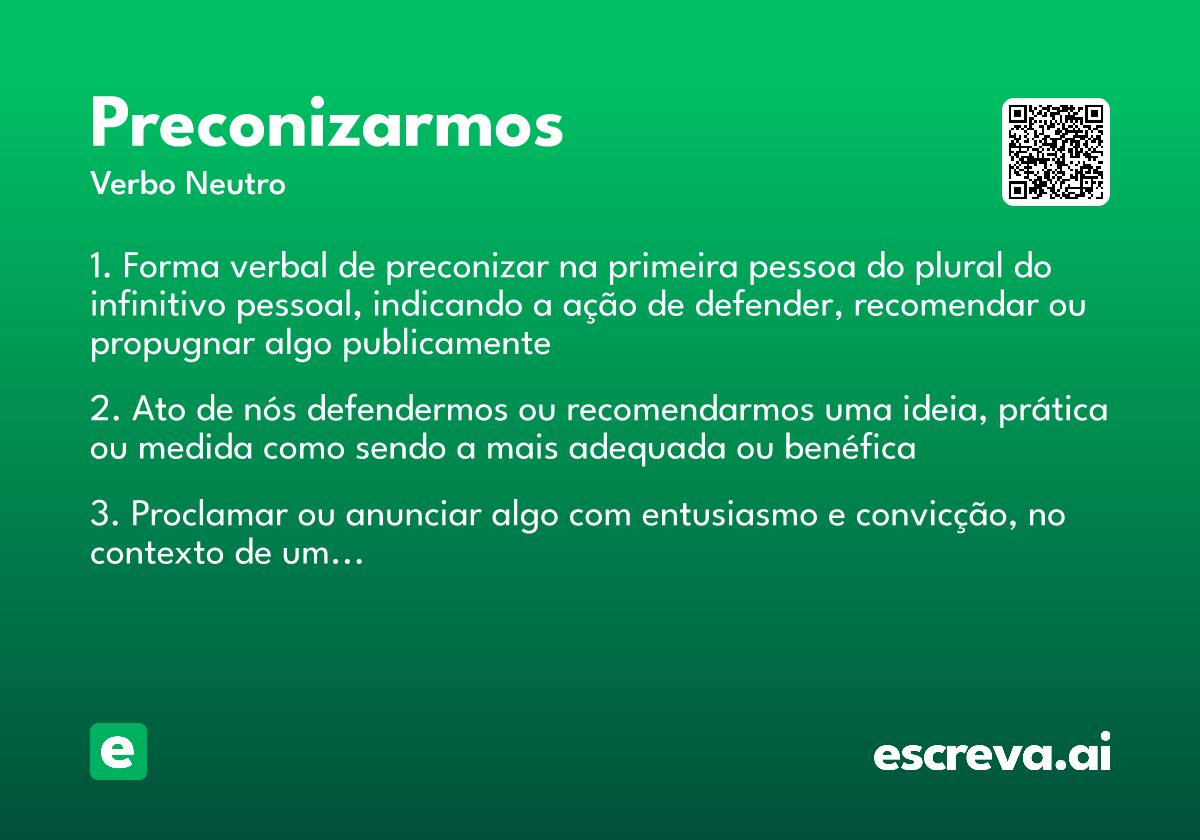 preconizarmos