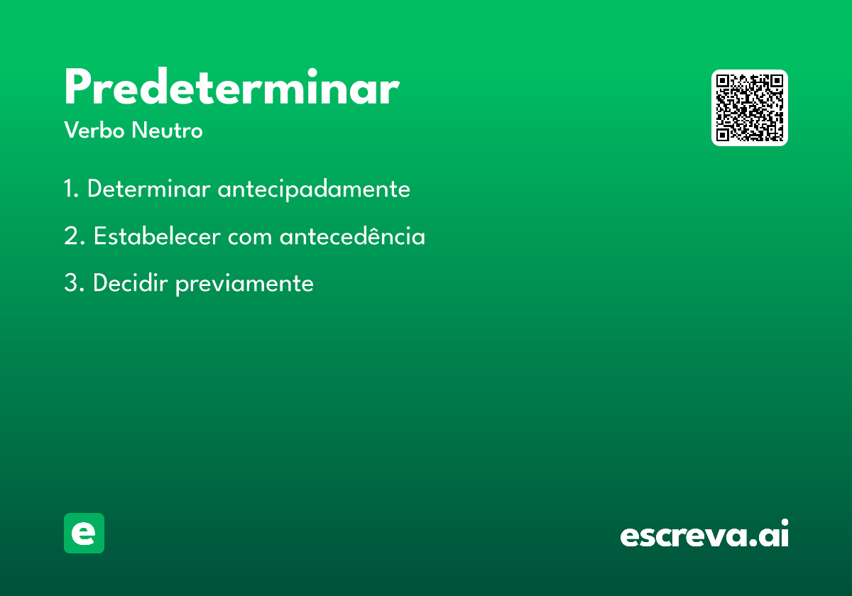 predeterminar