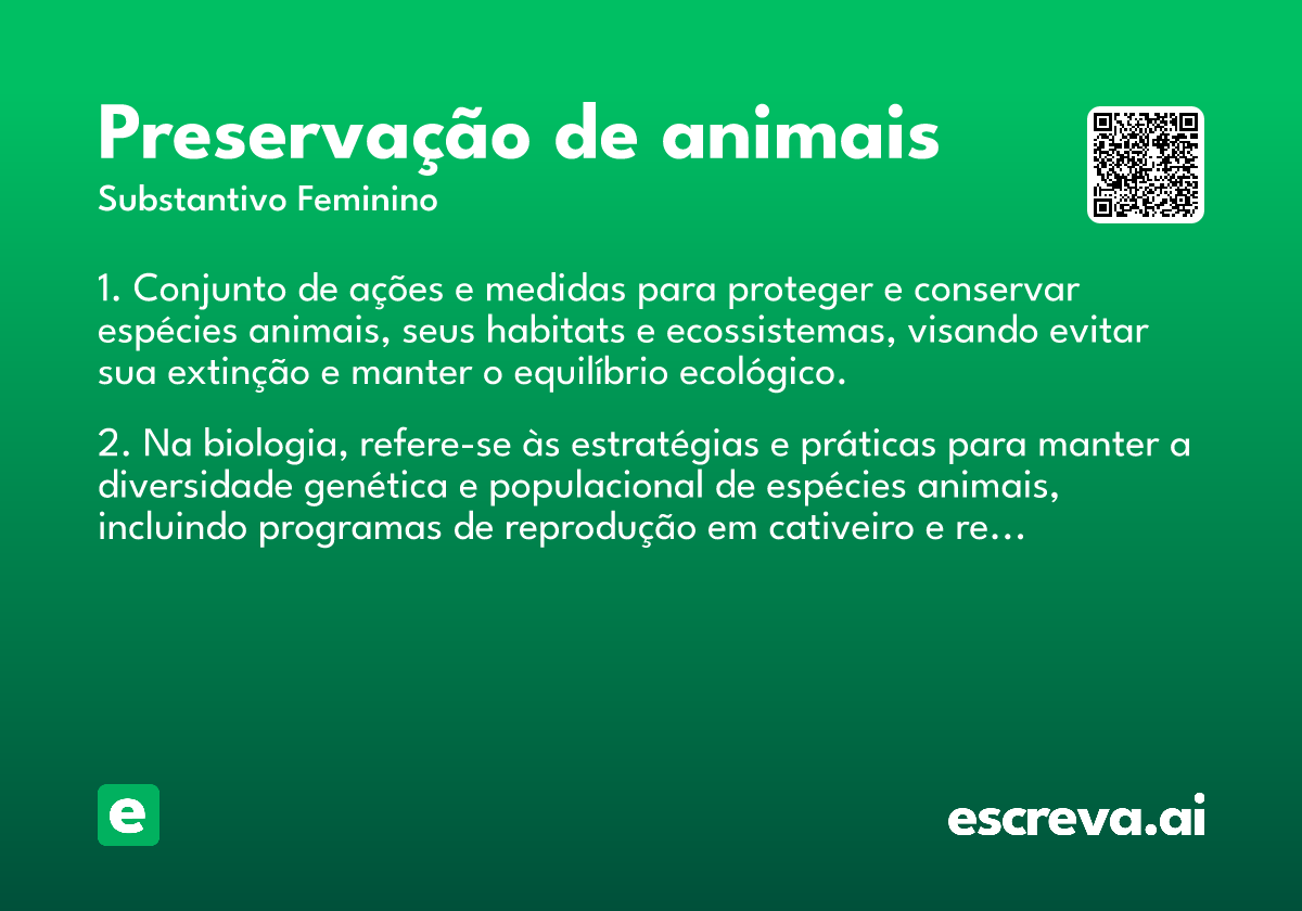 preservação de animais