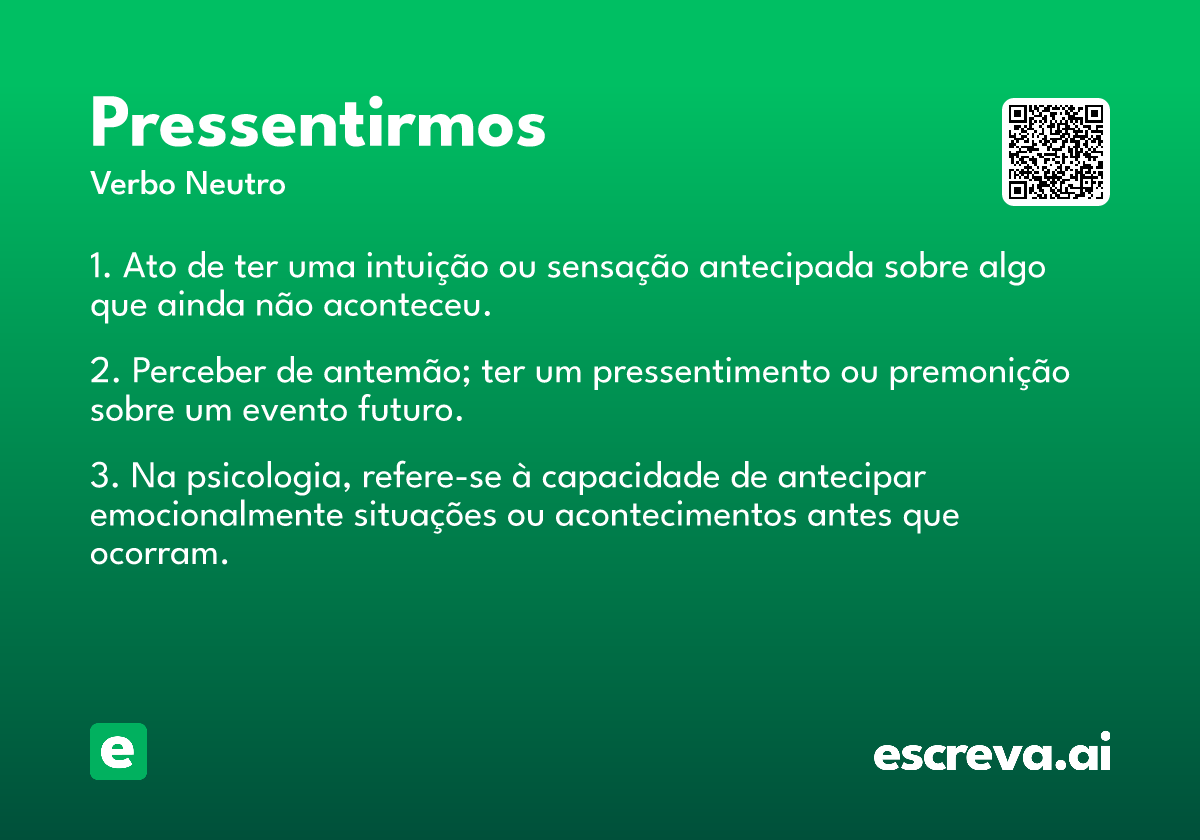 pressentirmos