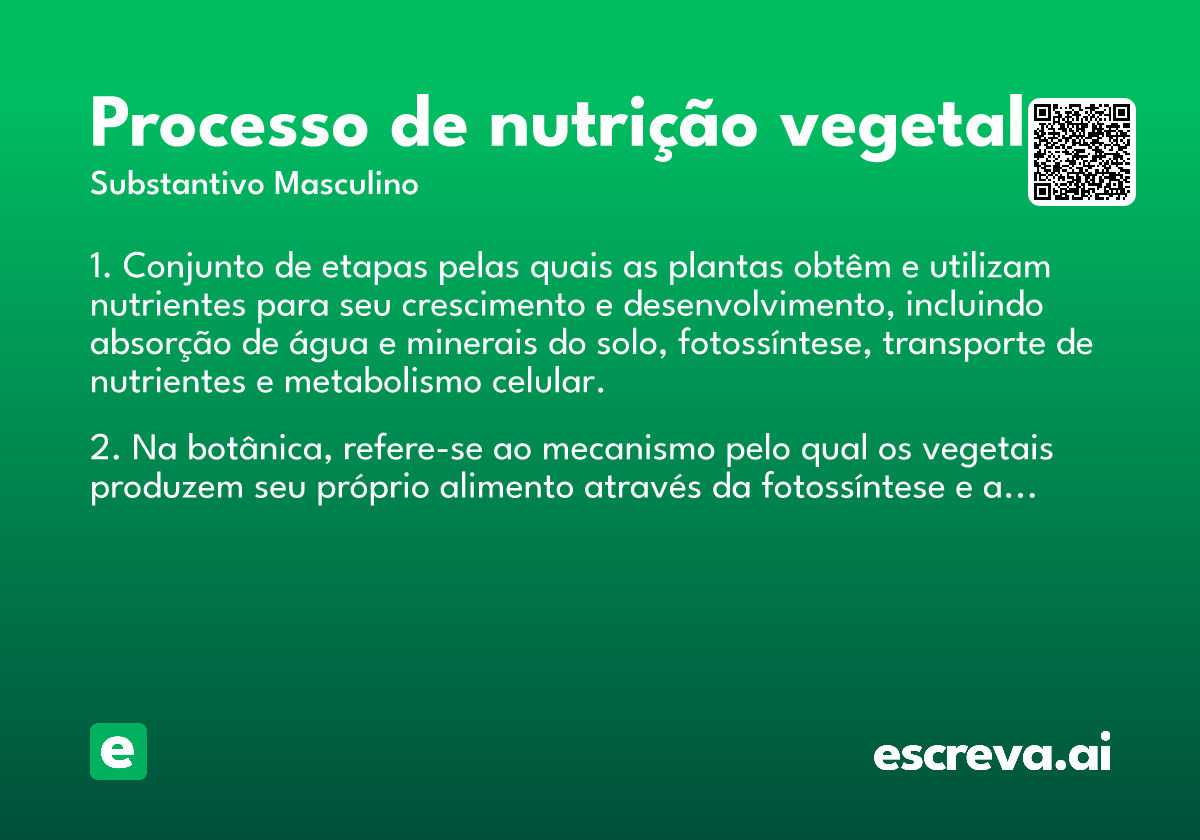 processo de nutrição vegetal