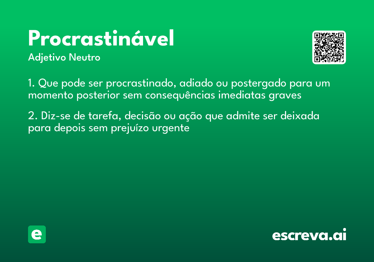 procrastinável