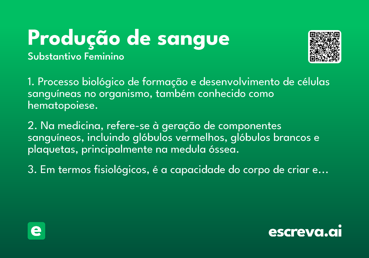 produção de sangue
