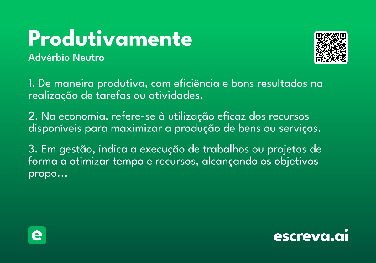 produtivamente