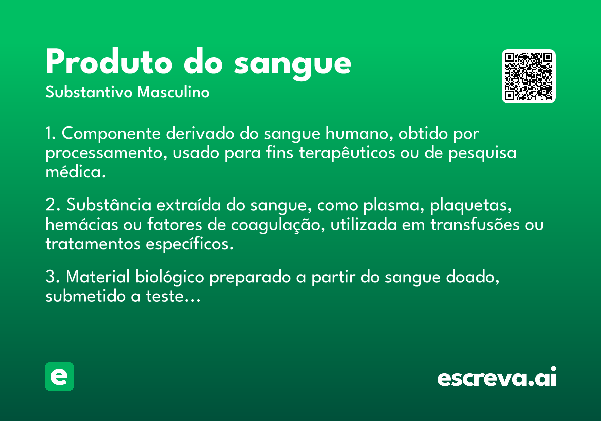 produto do sangue