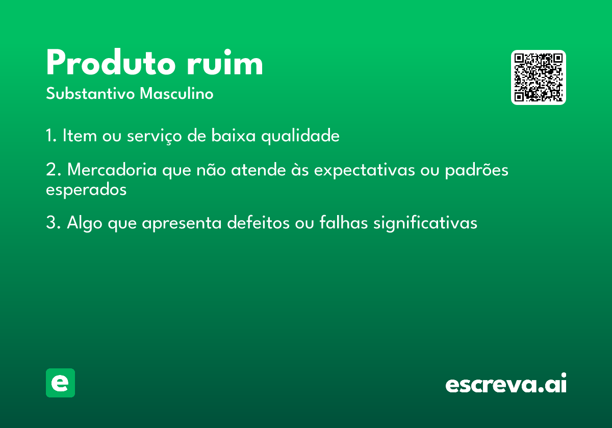 produto ruim