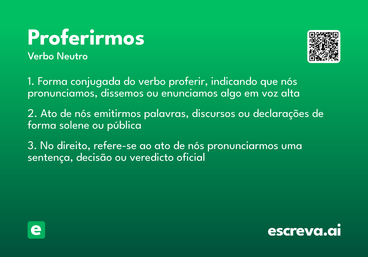 proferirmos