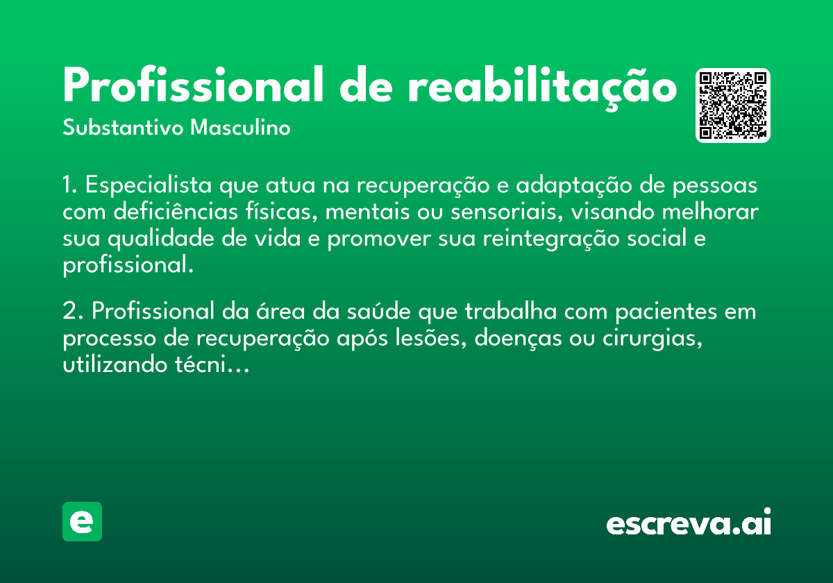 profissional de reabilitação