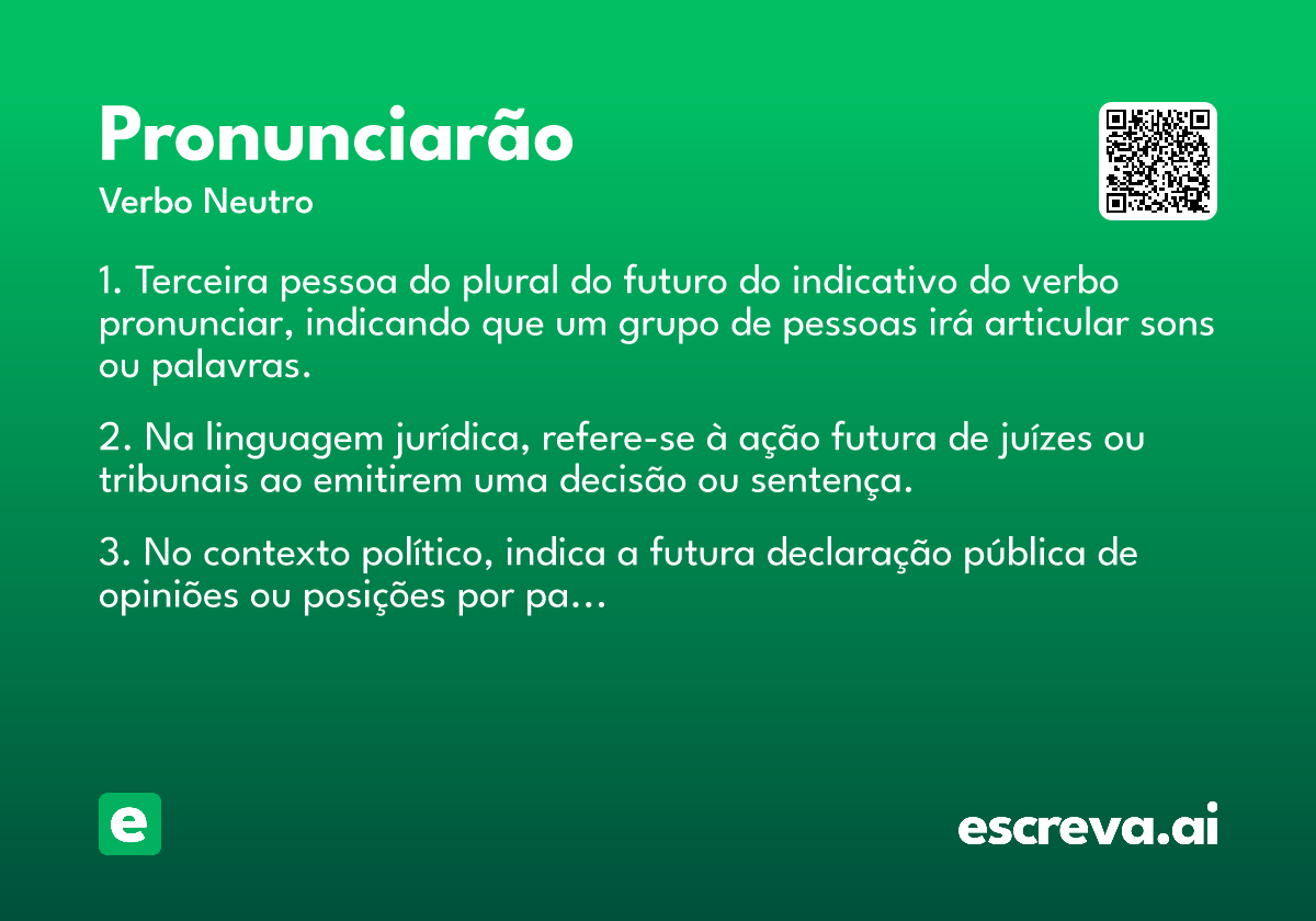 pronunciarão