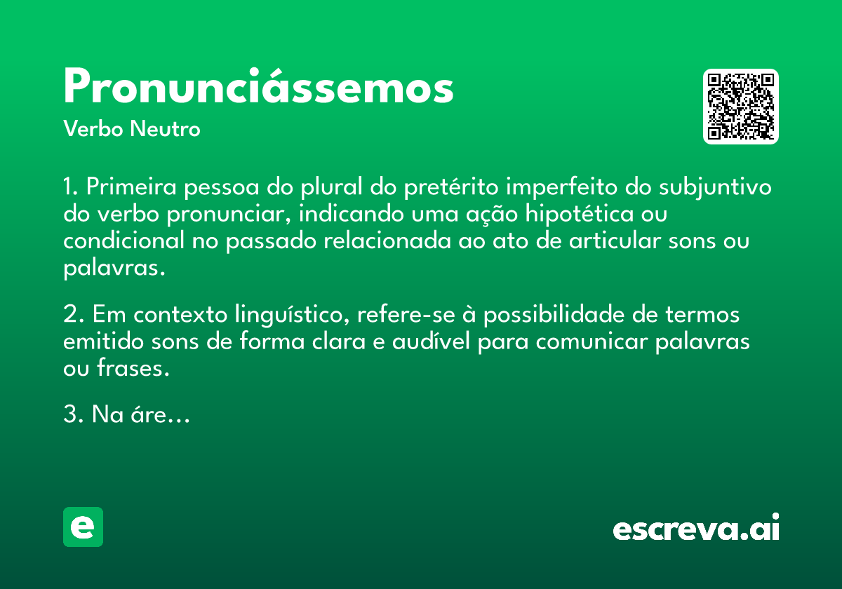 pronunciássemos