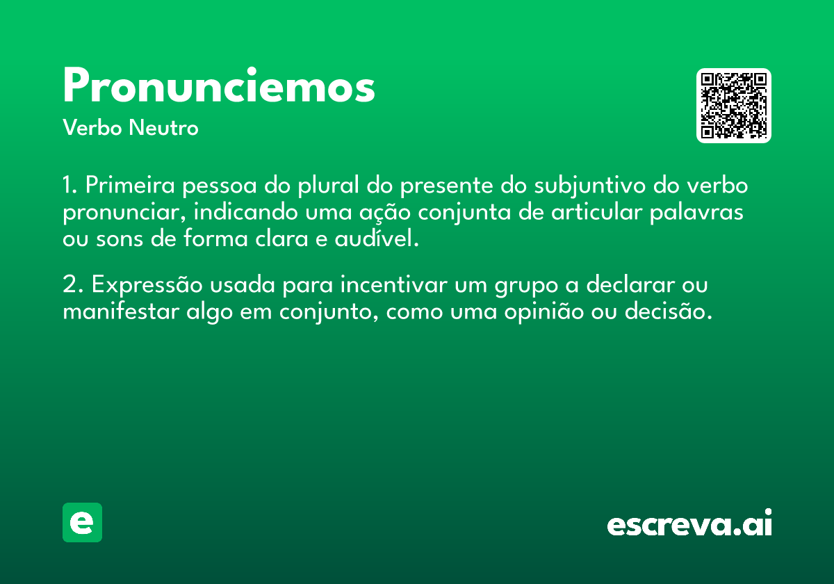 pronunciemos