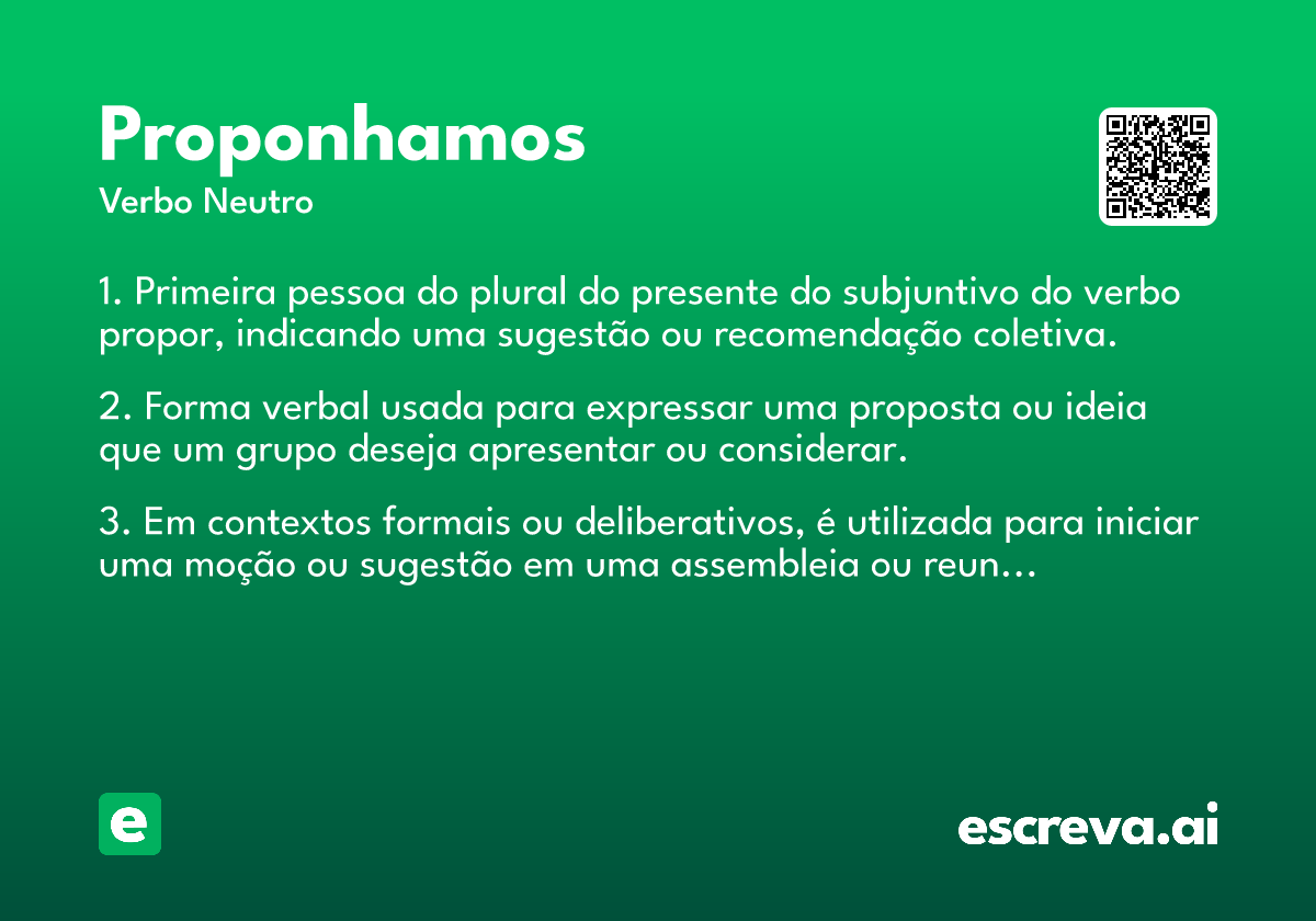 proponhamos