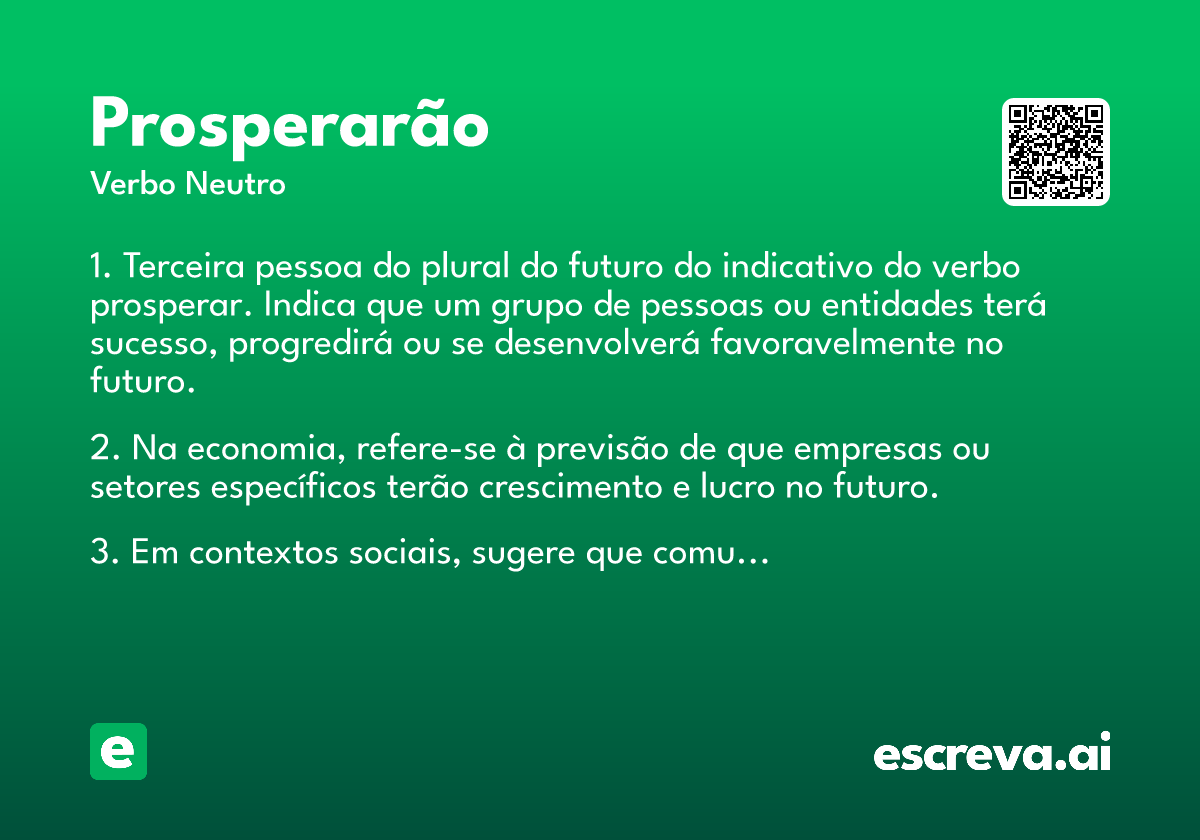 prosperarão