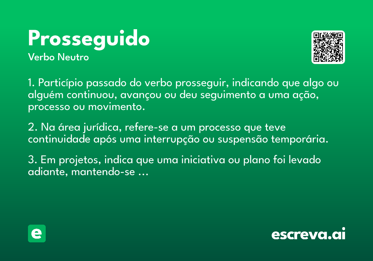 prosseguido