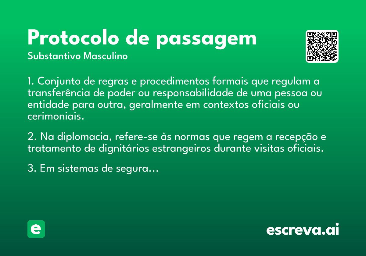 protocolo de passagem