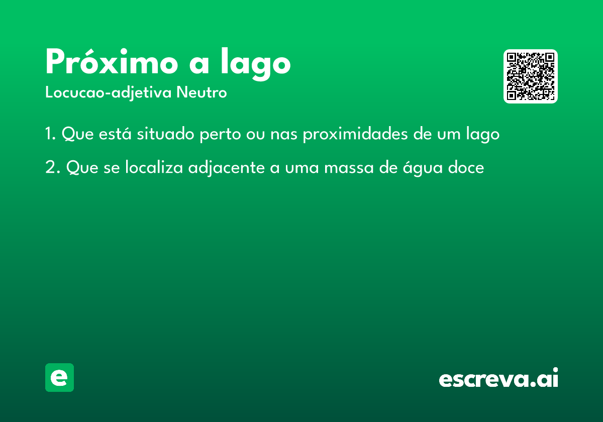 próximo a lago