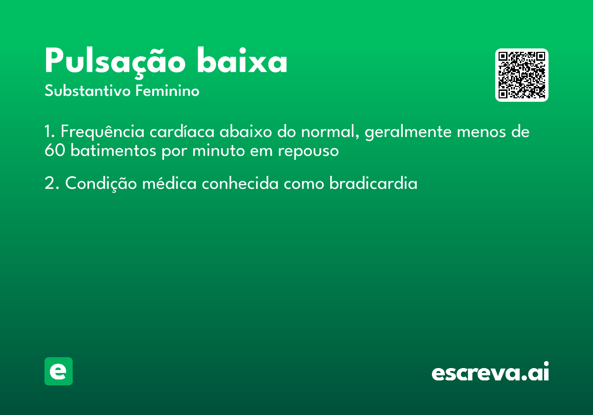 pulsação baixa