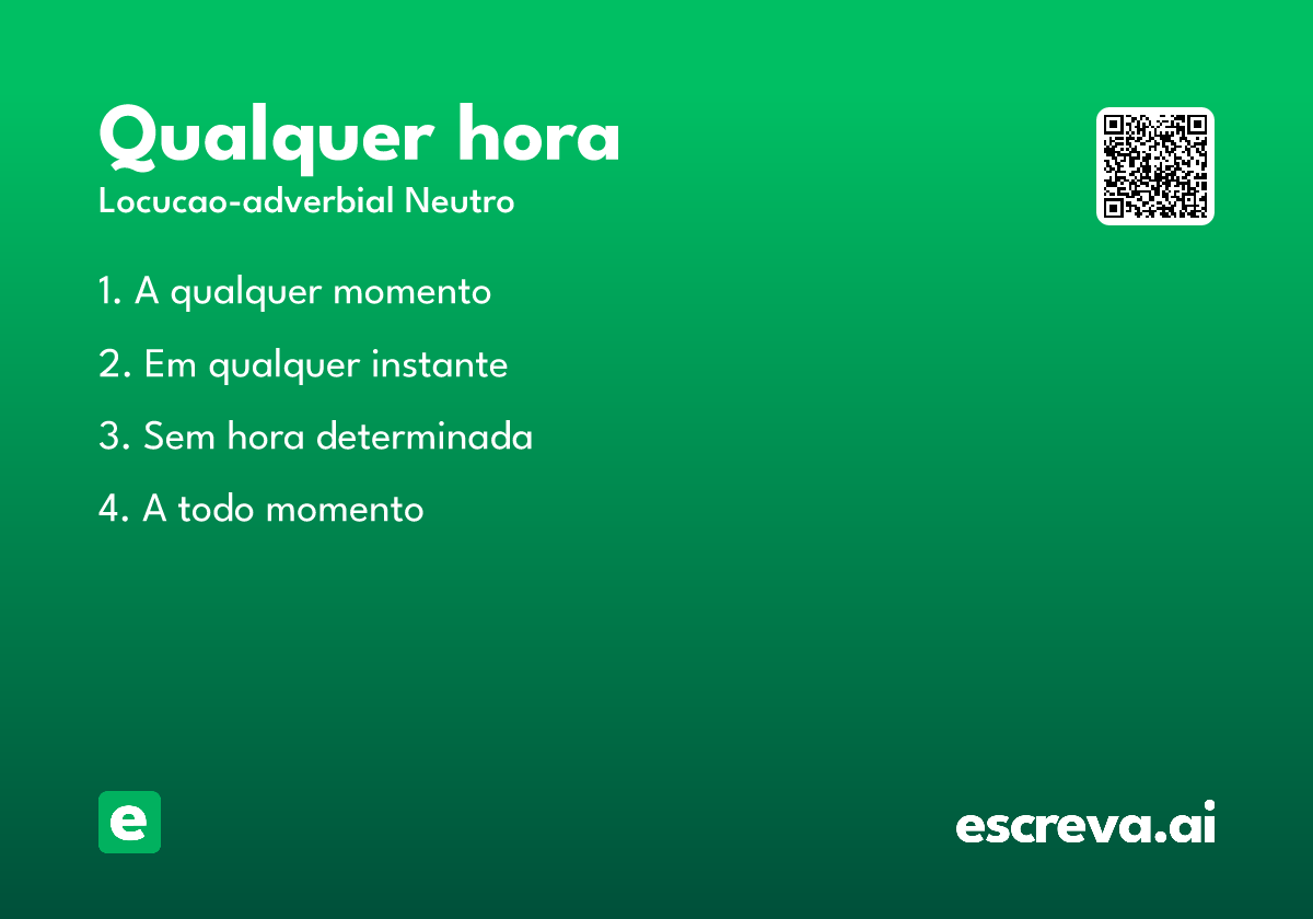 qualquer hora