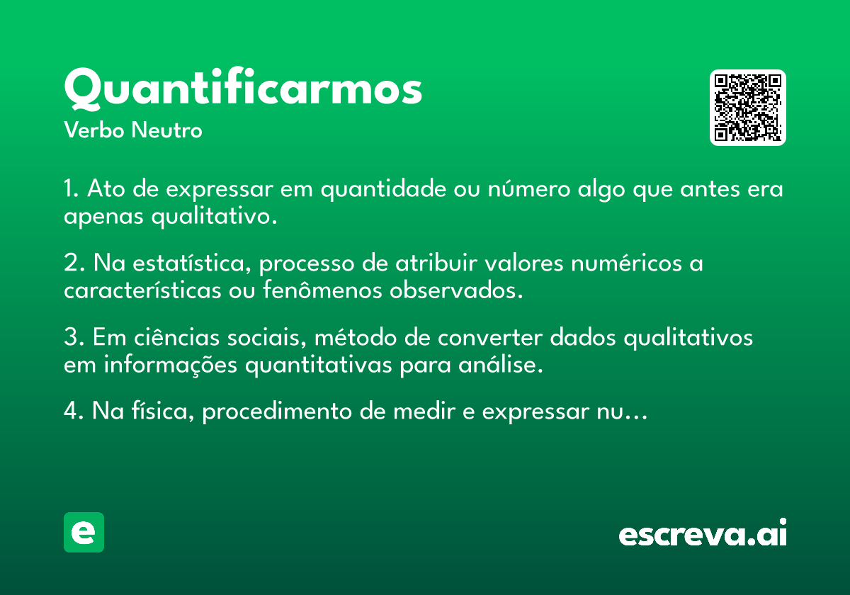 quantificarmos