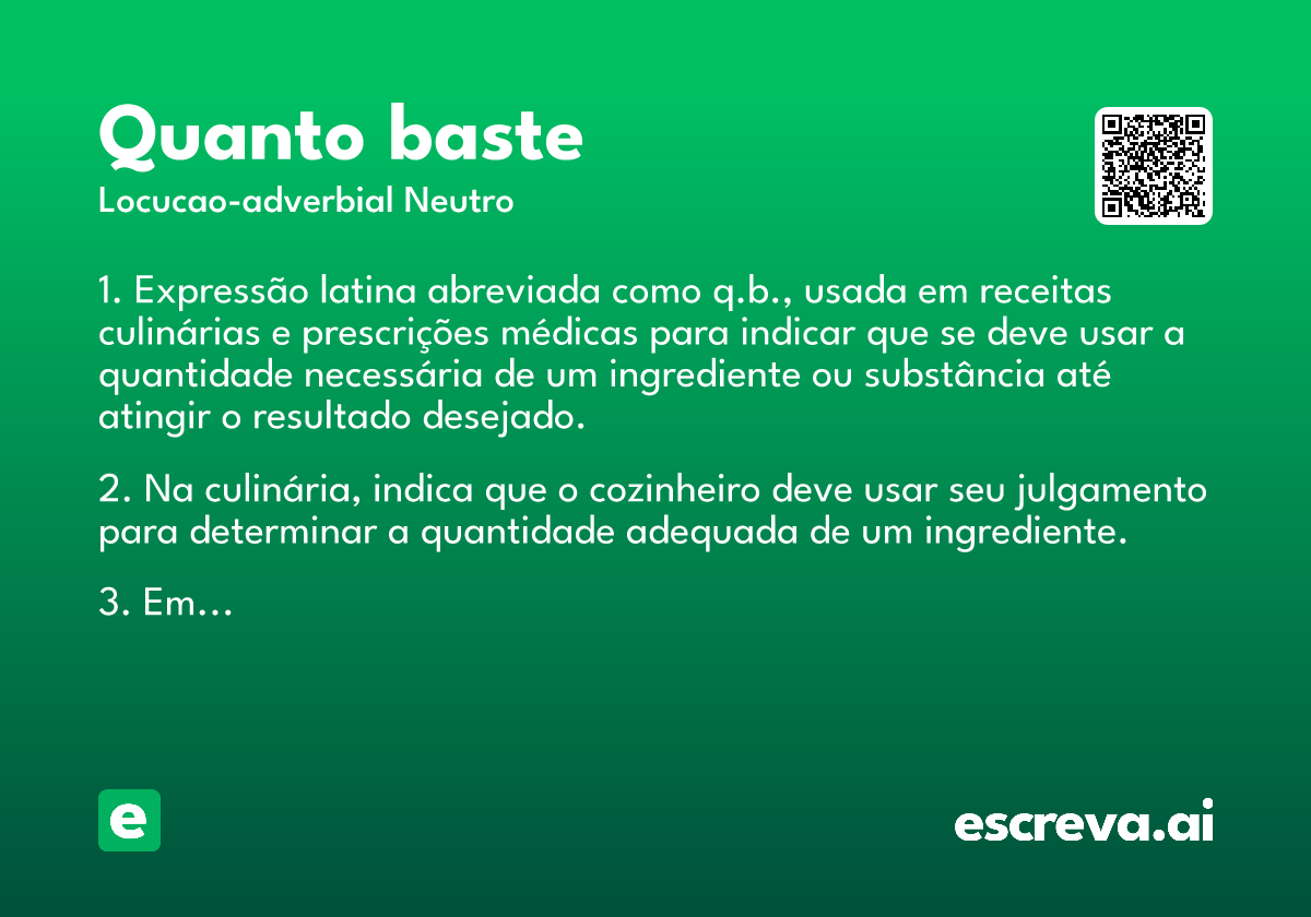 quanto baste