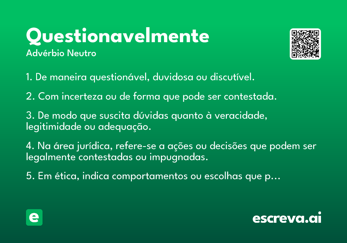 questionavelmente