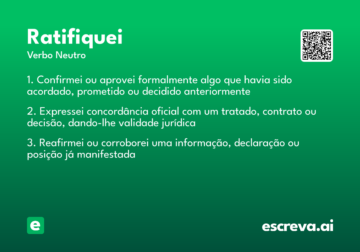 ratifiquei
