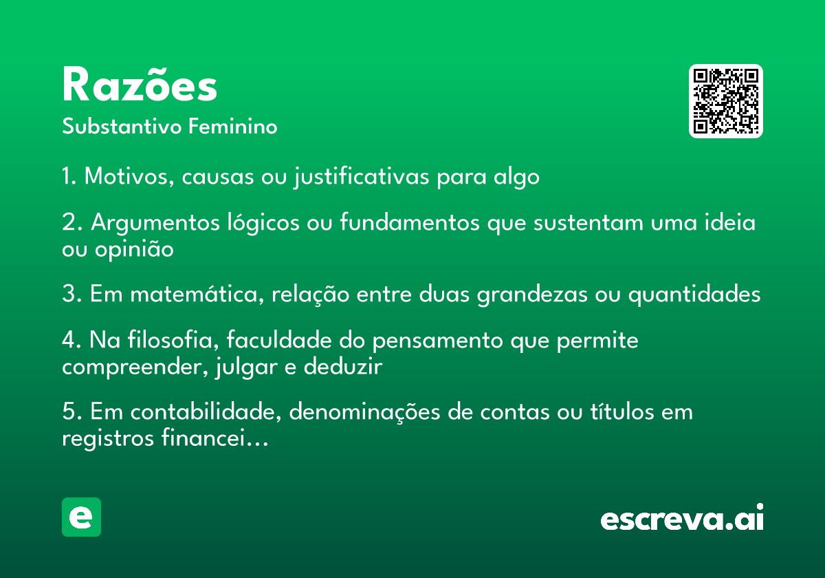 razões