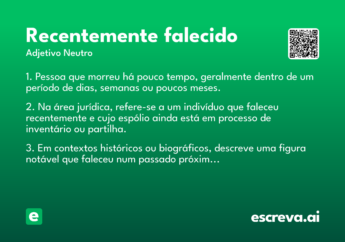 recentemente falecido