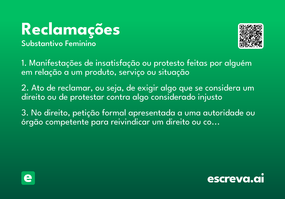 reclamações