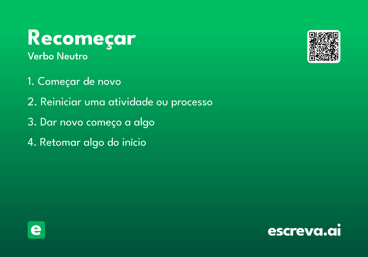recomeçar