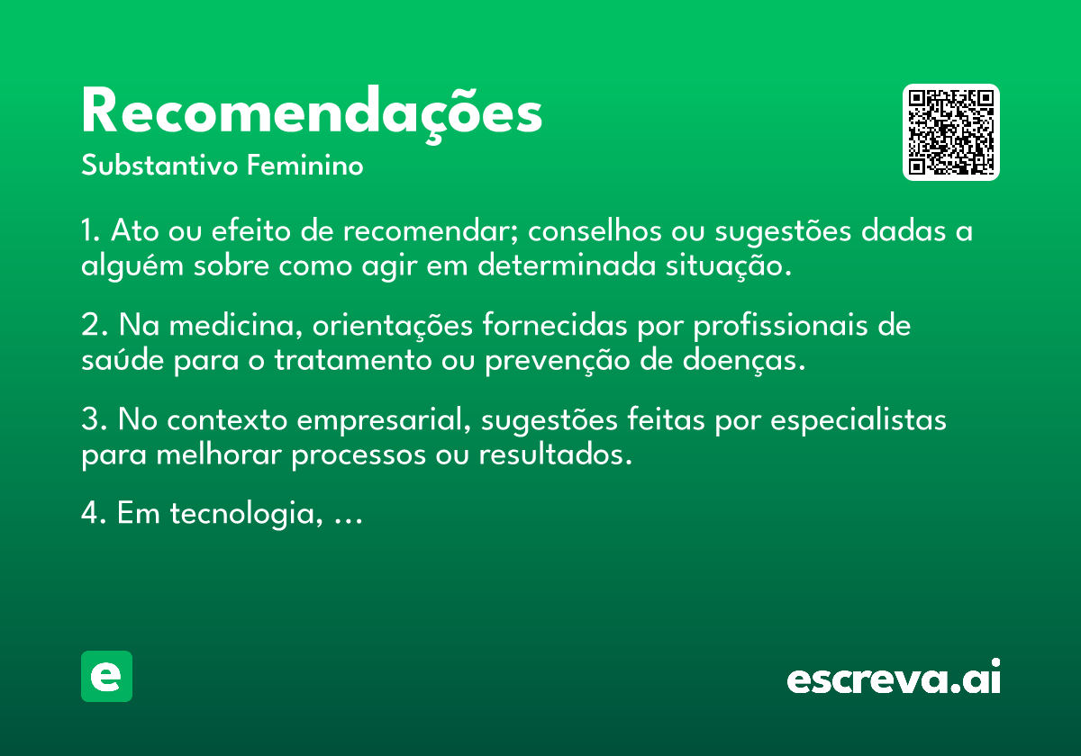 recomendações
