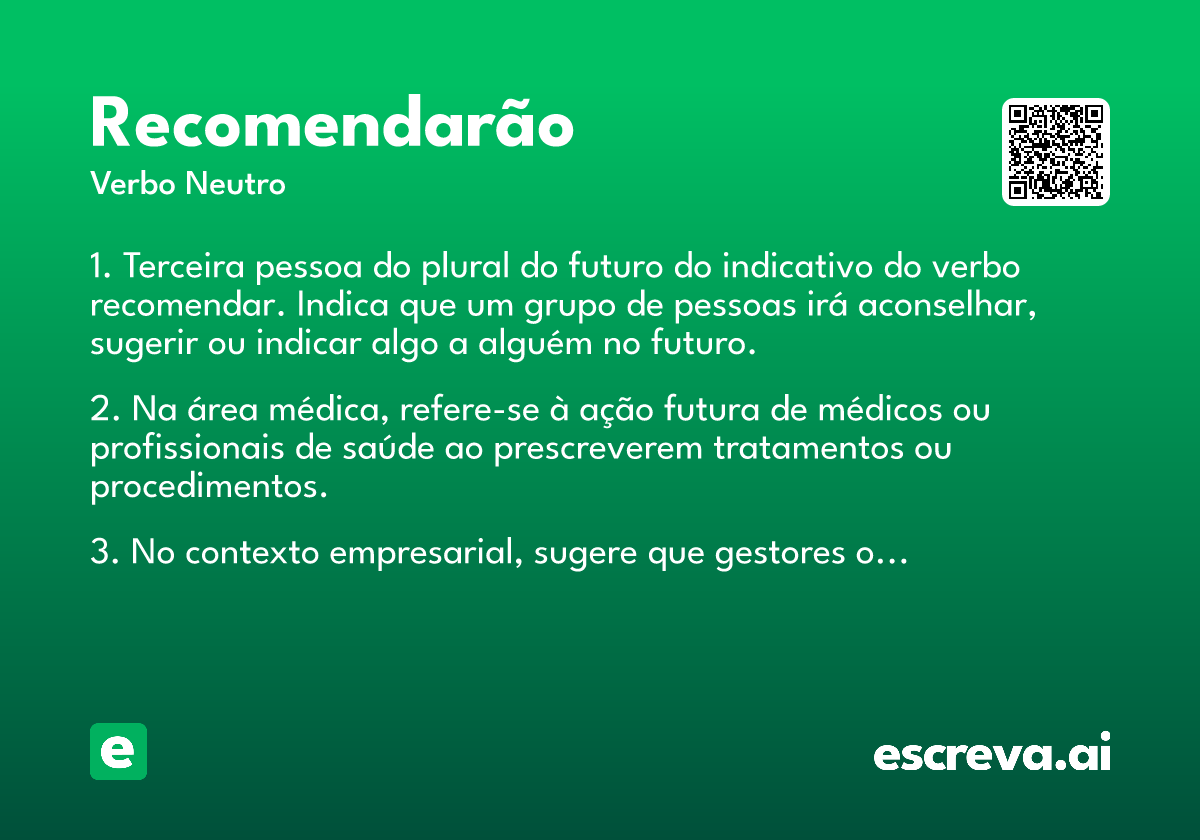 recomendarão