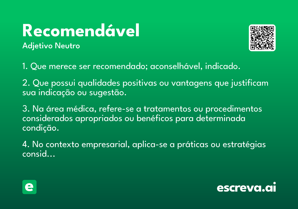 recomendável